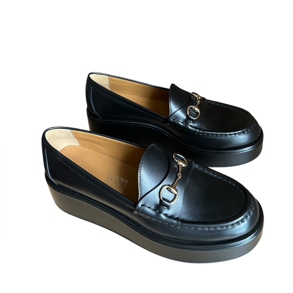 Gucci Ilde Horsebit Flatform leather platform Loafer RETAIL 1,300 - Picture 7 of 15
